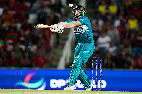Glenn Phillips bats against  West Indies